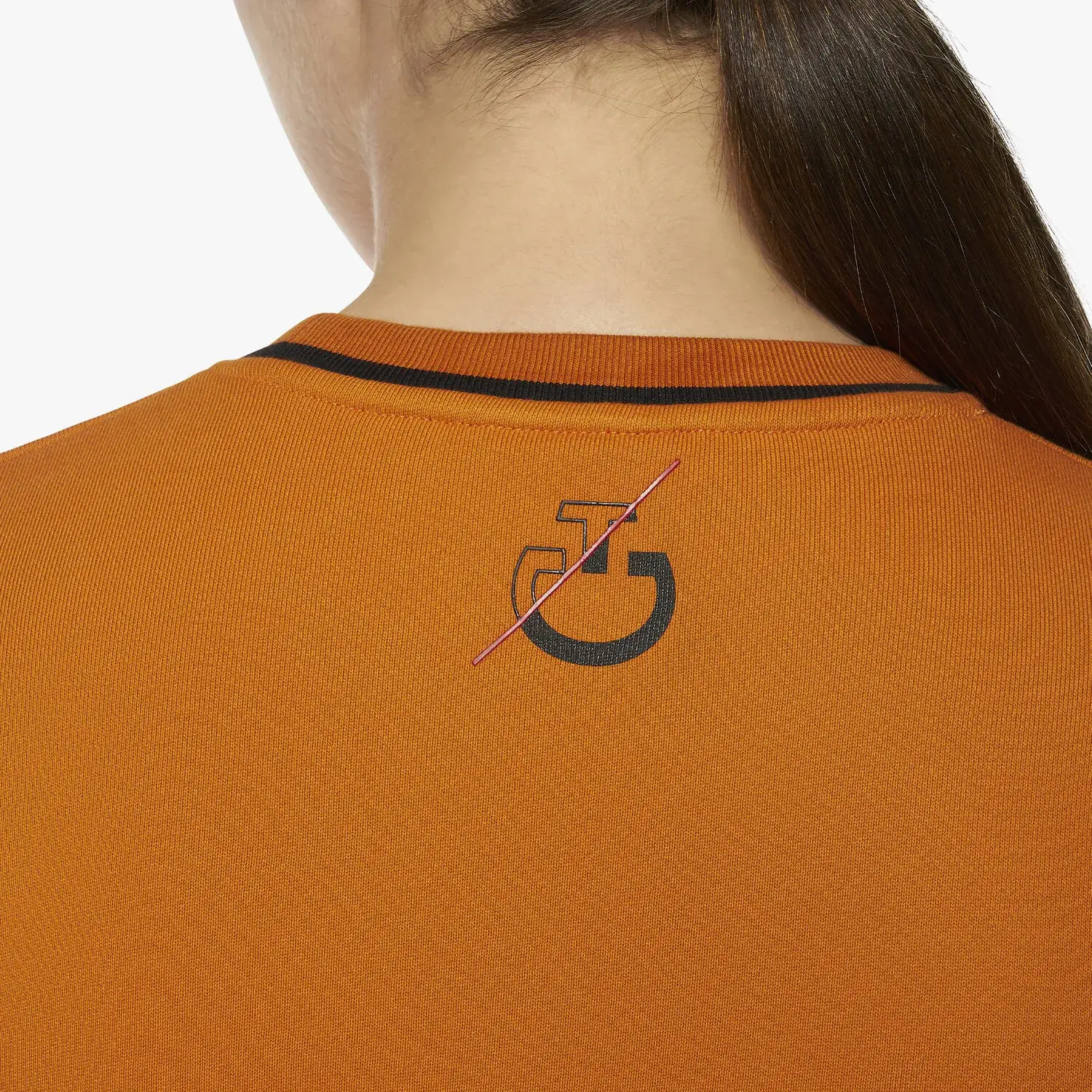 Cavalleria Toscana Women's Train Hard Ride Easy Sweatshirt ORANGE-5