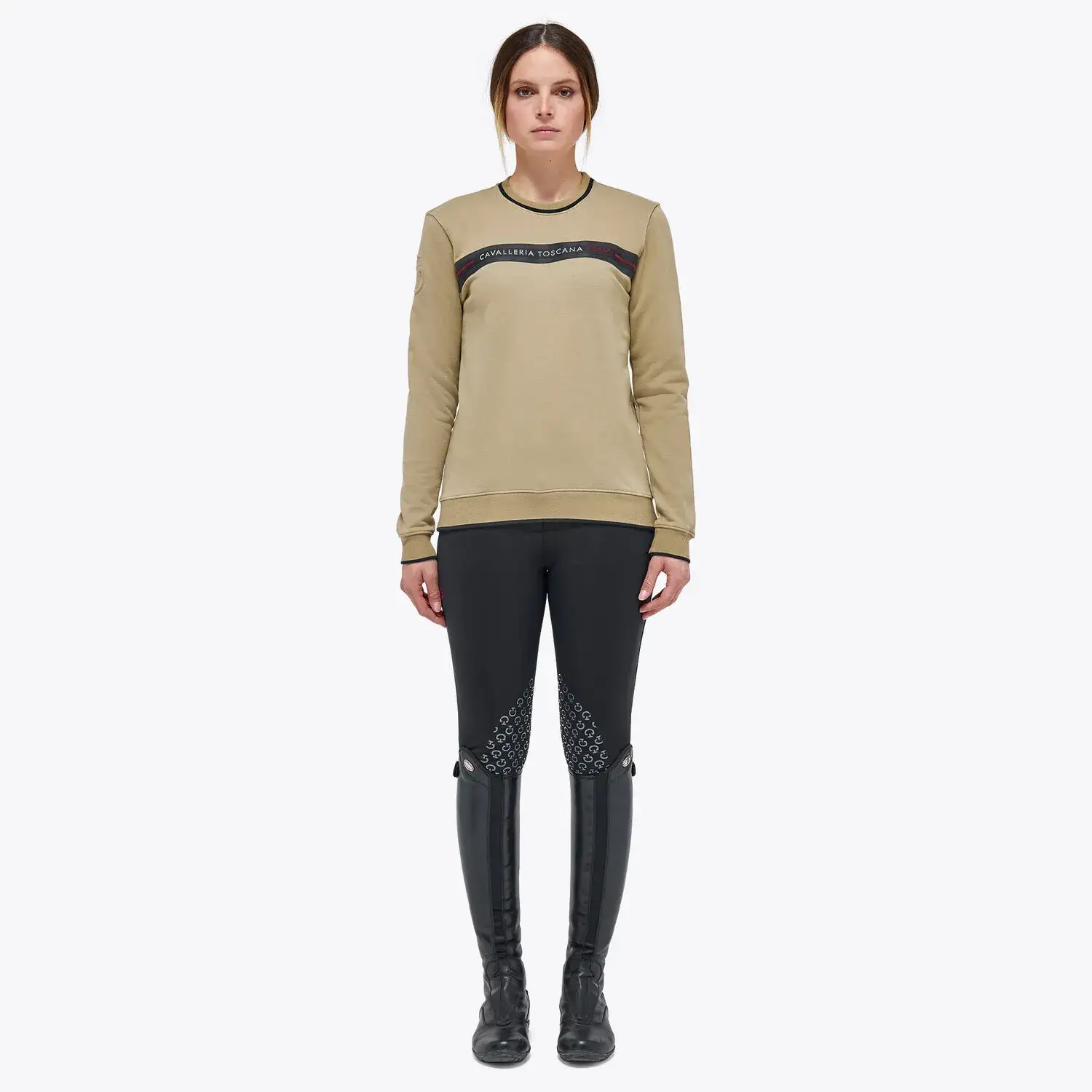Cavalleria Toscana Women's Train Hard Ride Easy Sweatshirt GREY-1