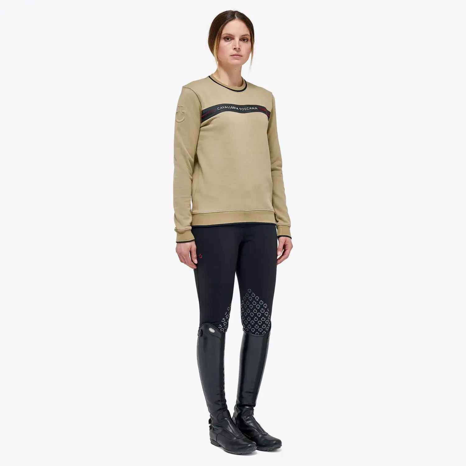Cavalleria Toscana Women's Train Hard Ride Easy Sweatshirt GREY-2