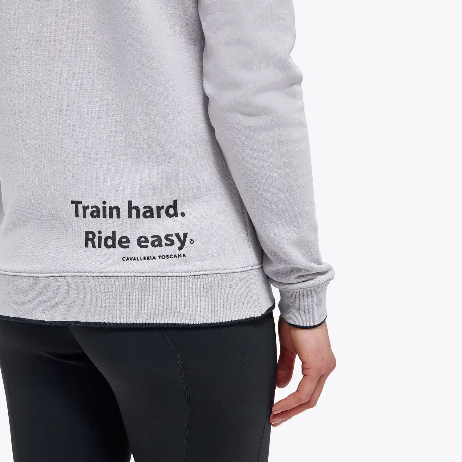 Cavalleria Toscana Women's Train Hard Ride Easy Sweatshirt LIGHT GREY-5