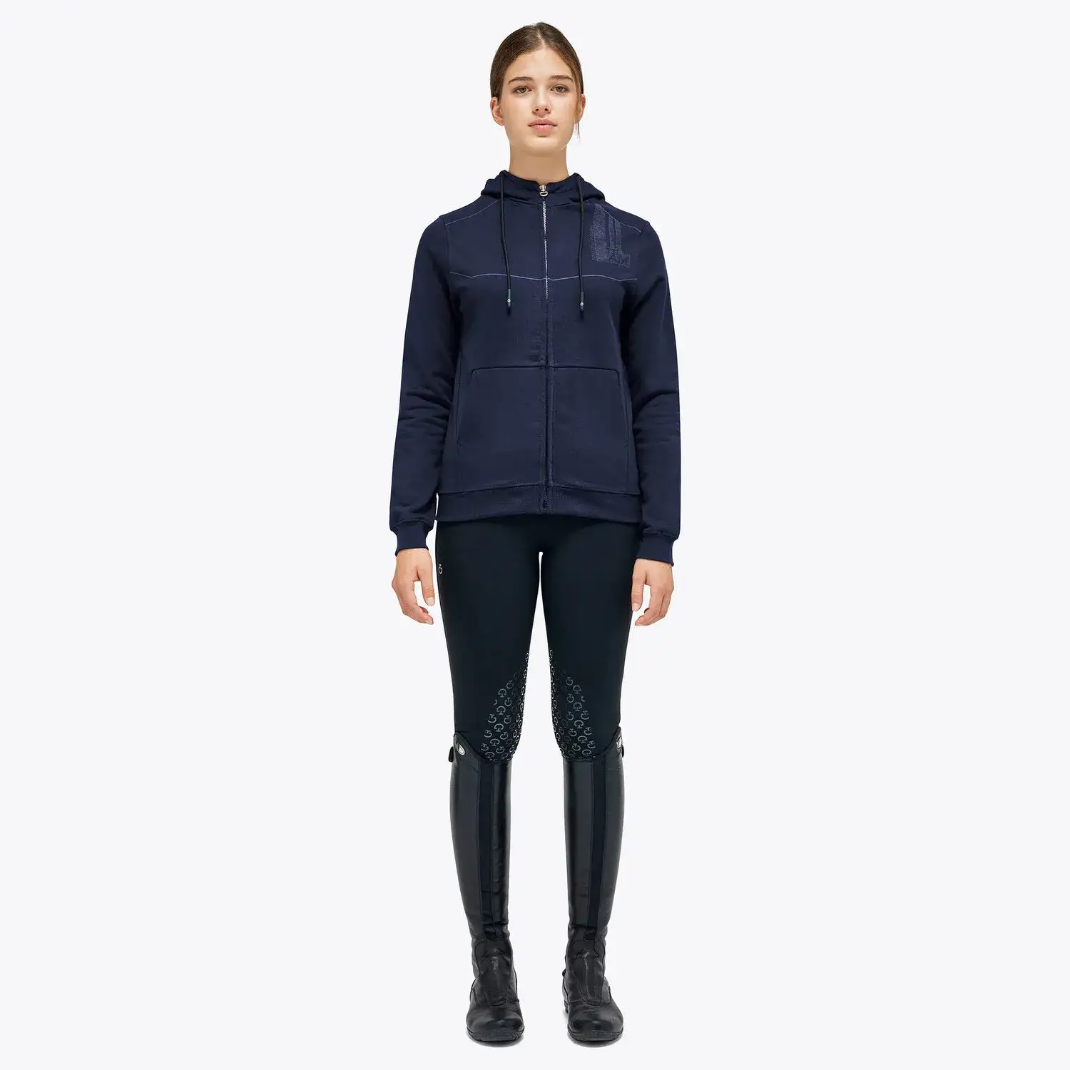 Cavalleria Toscana WOMEN'S ZIP SWEATSHIRT SMOKEY BLUE-1