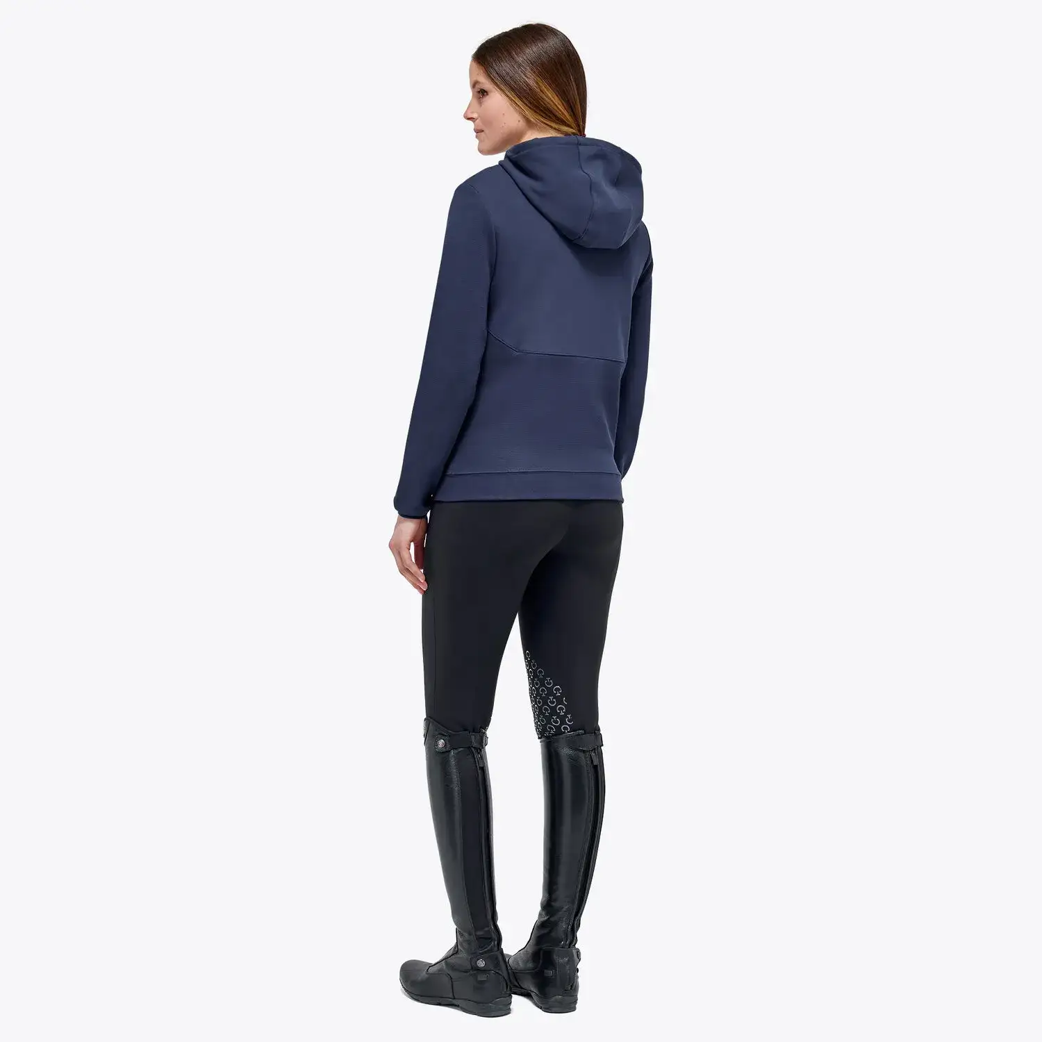 Cavalleria Toscana Women’s piqué cotton sweatshirt OCEAN BLUE-3
