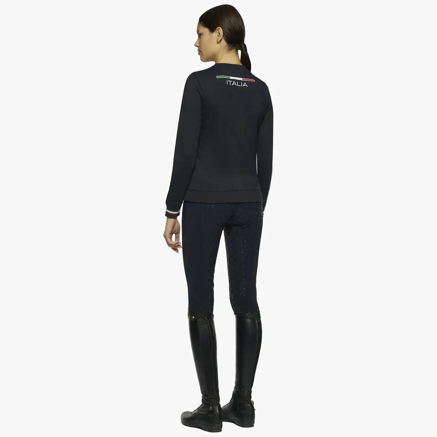 Cavalleria Toscana Felpa FISE con girocollo NAVY-3