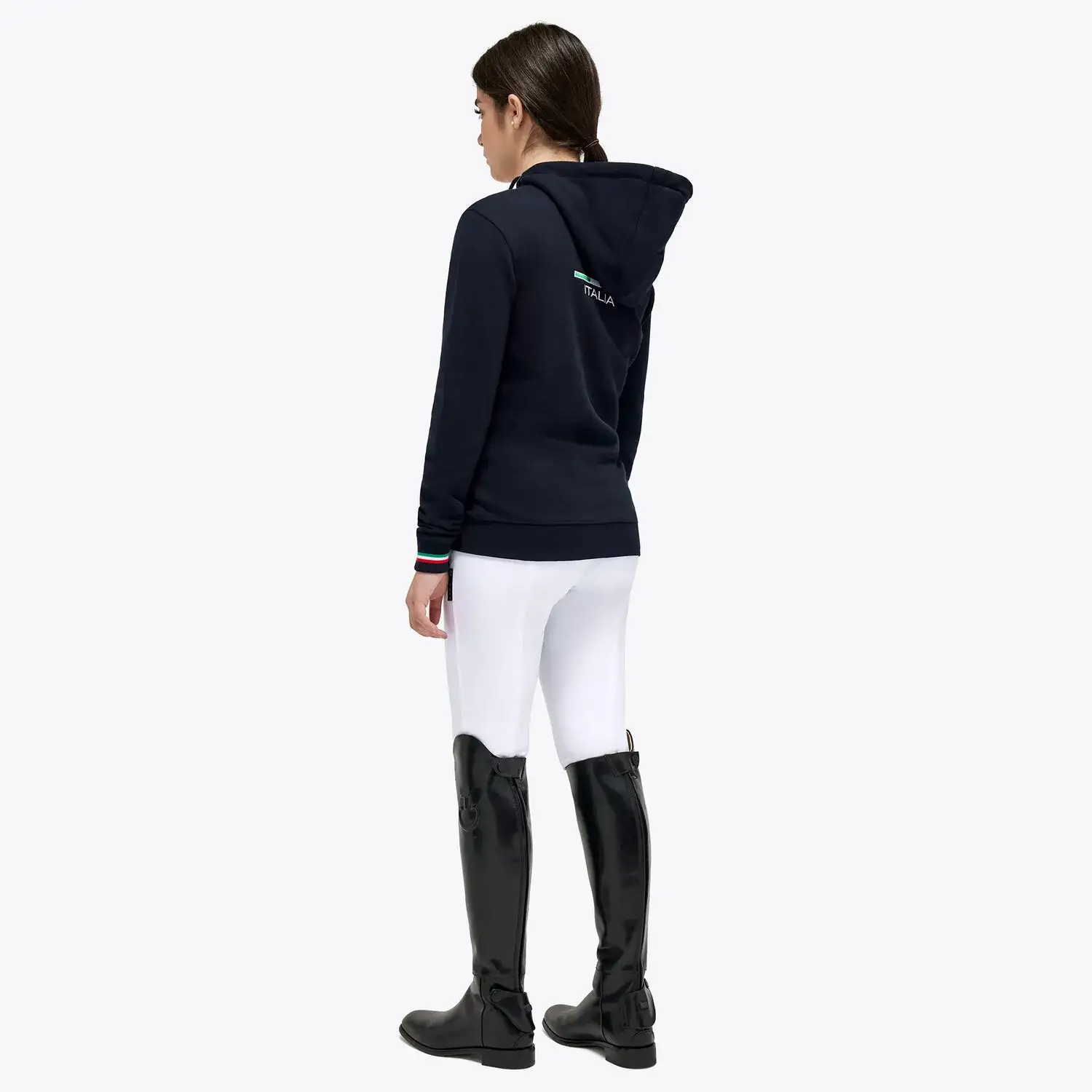 Cavalleria Toscana Unisex FISE sweatshirt with hood NAVY-3