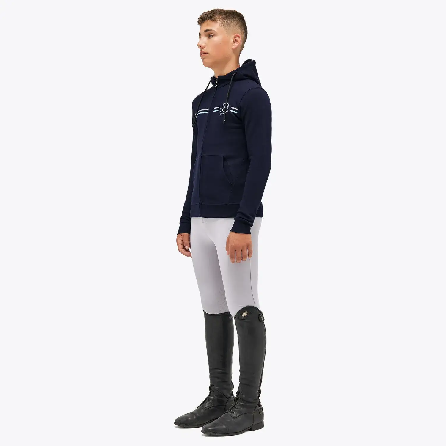 Cavalleria Toscana Boy CT Orbit Print Cotton Hoodie NAVY-2