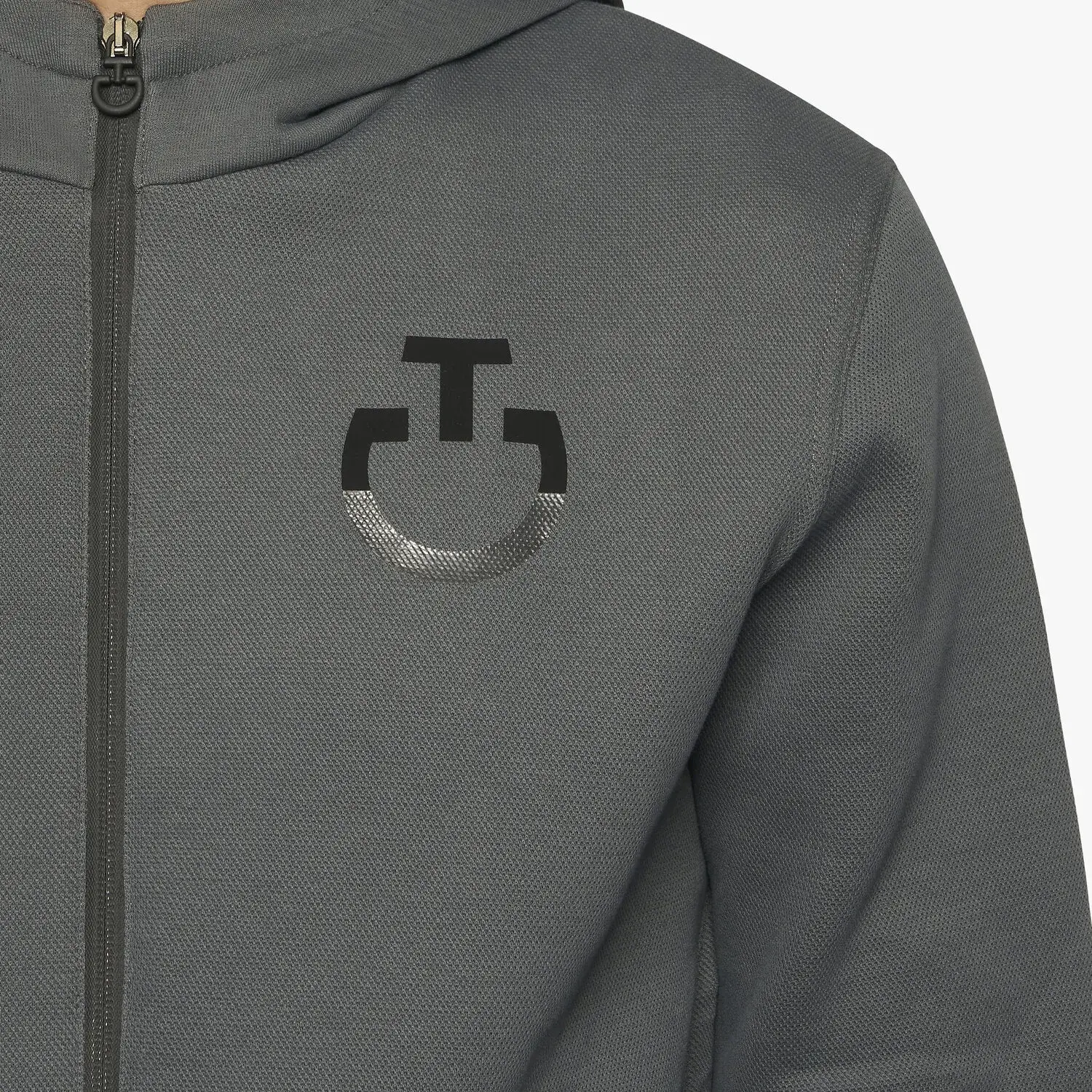 Cavalleria Toscana Men's zip hooded sweatshirt CHARCOAL GREY-4