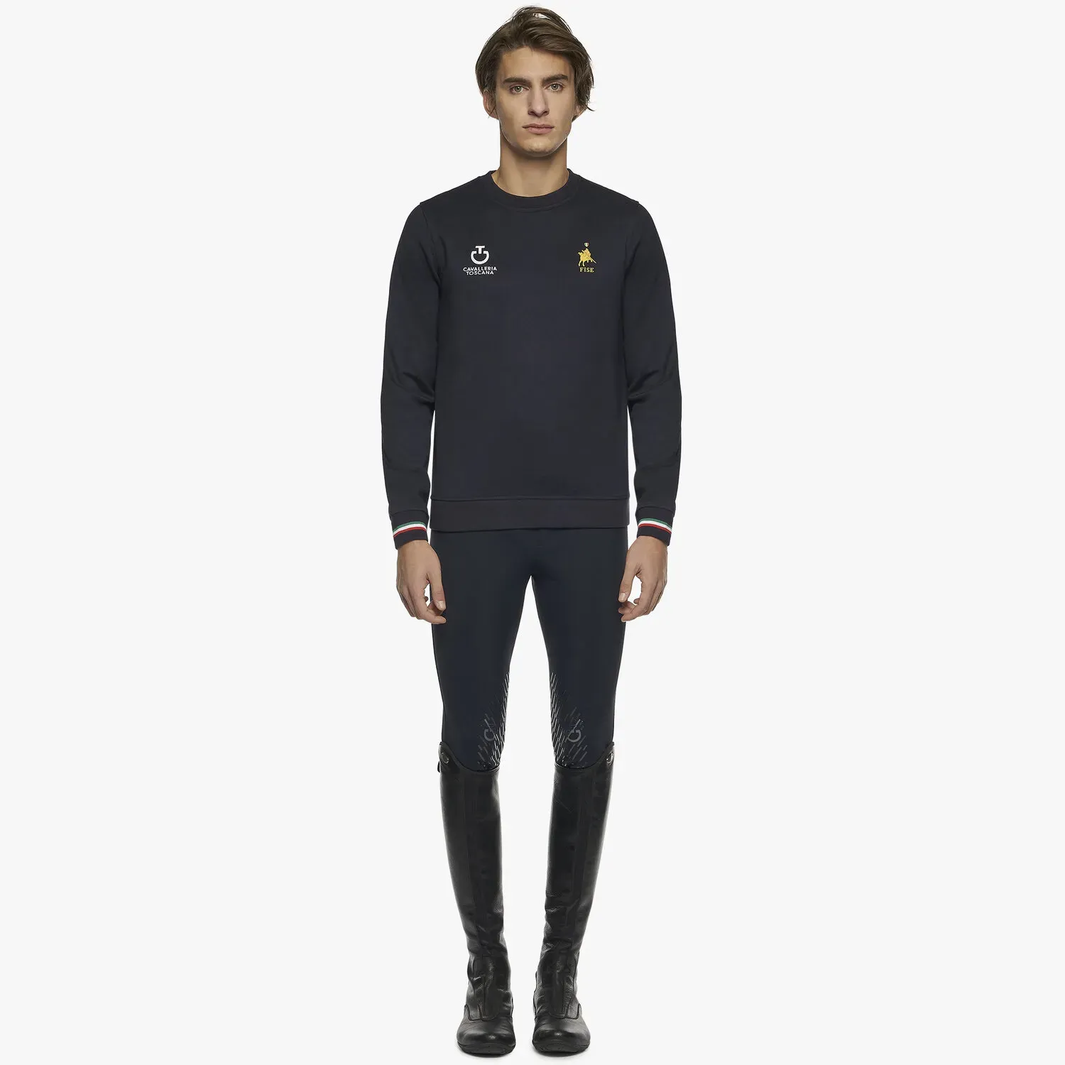 Cavalleria Toscana FISE crewneck sweatshirt NAVY-1