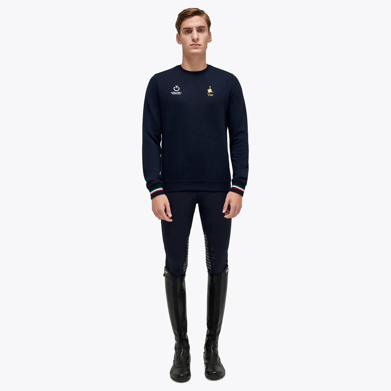 Cavalleria Toscana FISE crewneck sweatshirt NAVY-1