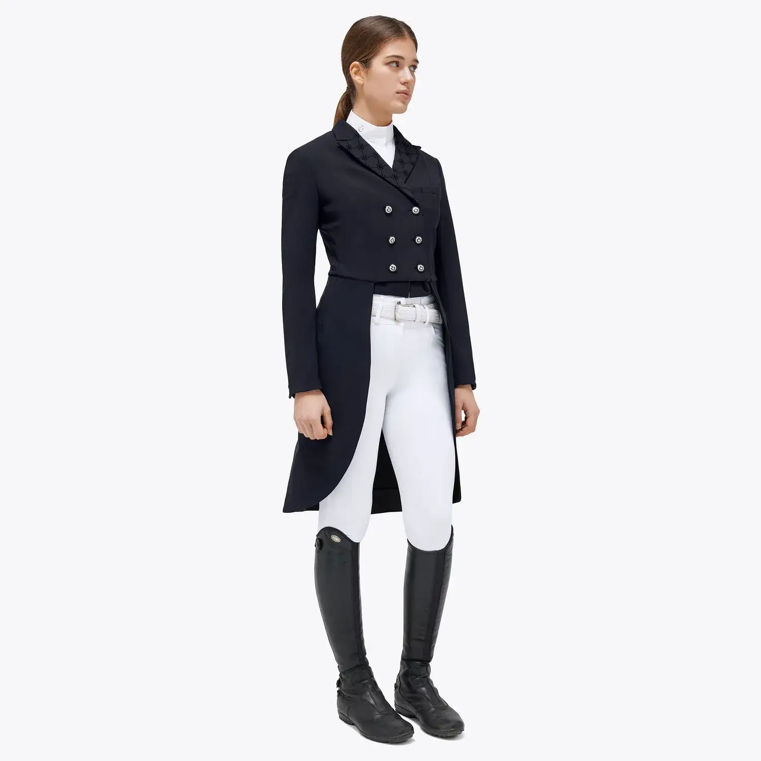 Cavalleria Toscana Women's tailcoat with covered b NAVY-1