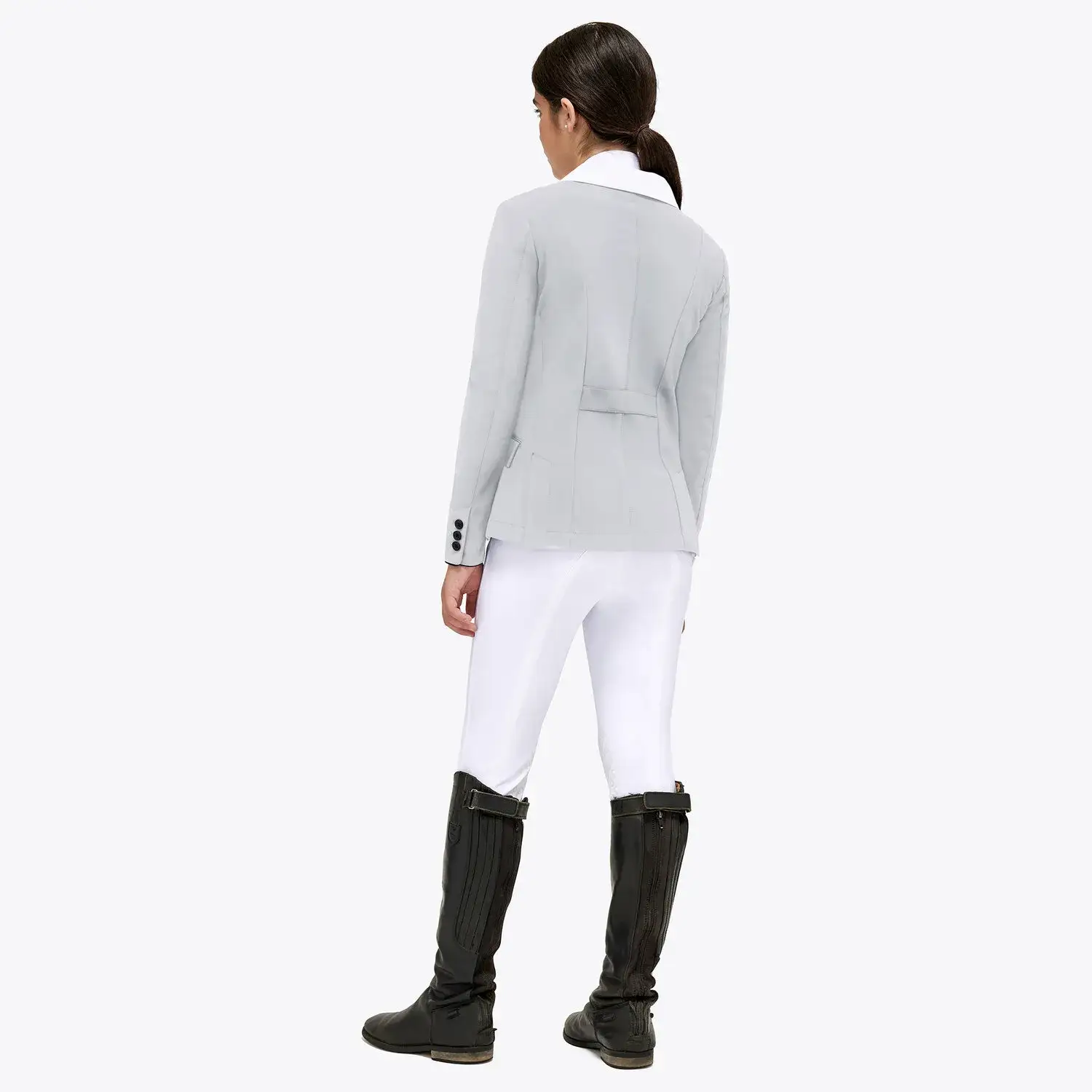 Cavalleria Toscana Girl's competition riding jacket. LIGHT GREY-3