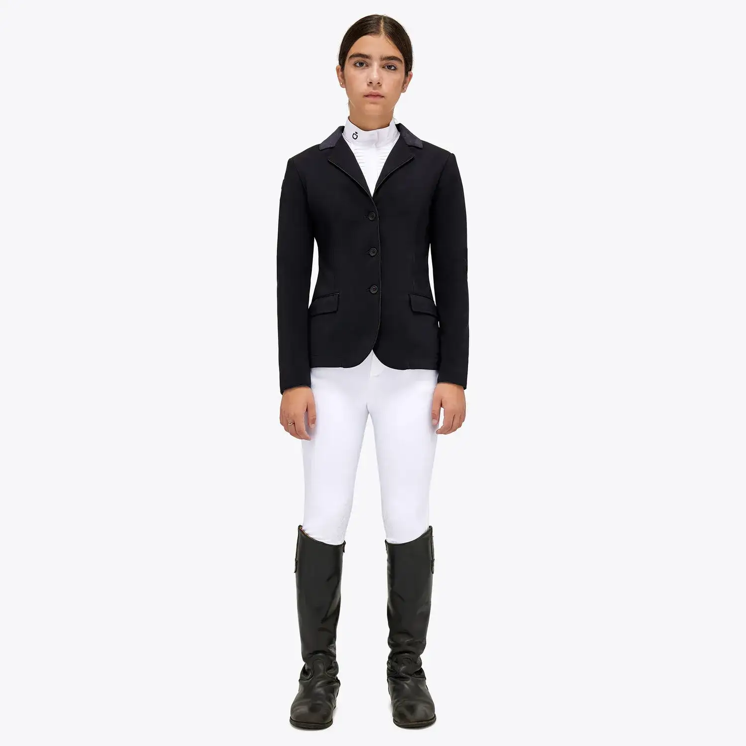 Cavalleria Toscana Girl's competition riding jacket. BLACK-1