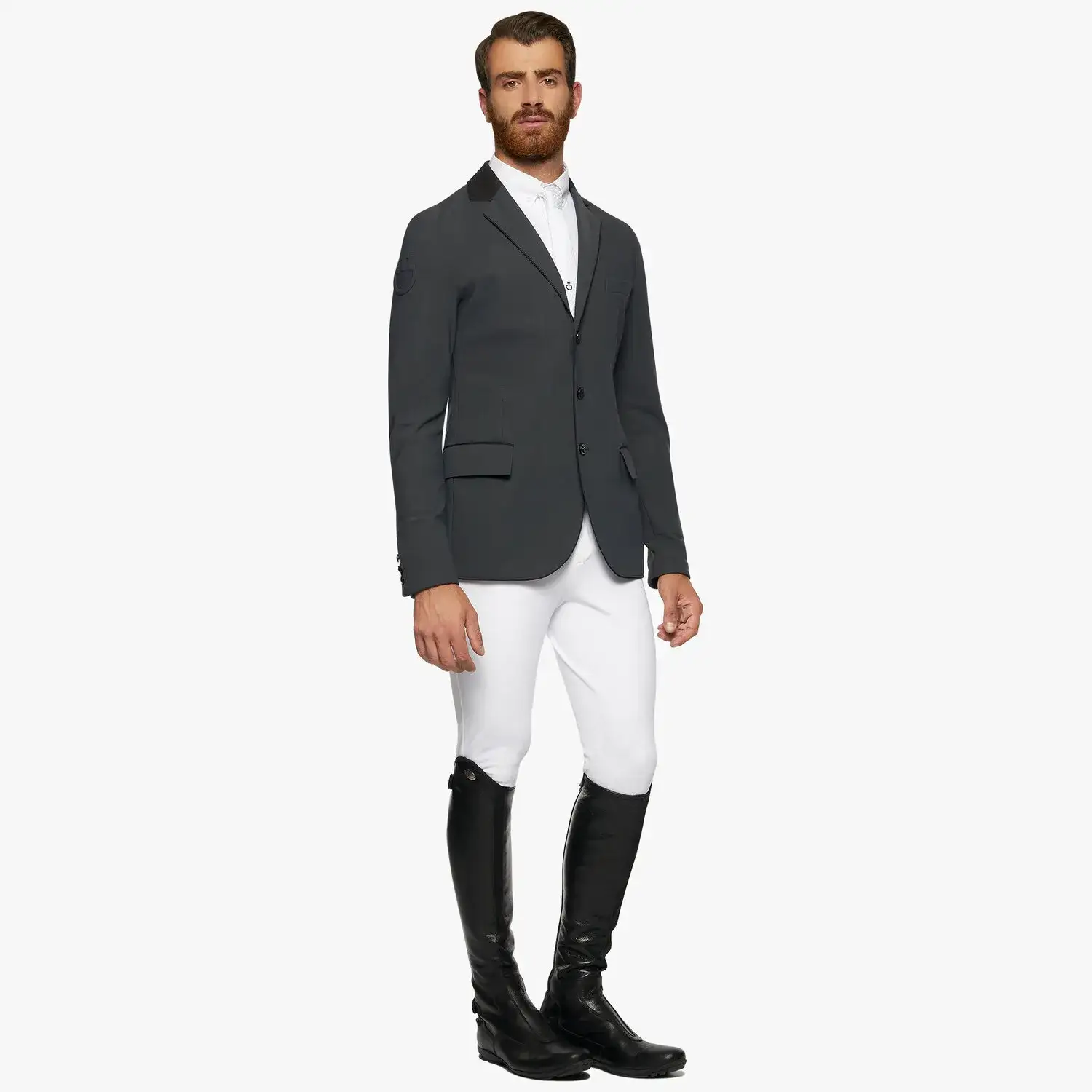 Cavalleria Toscana Men's competition jacket. CHARCOAL GREY-2
