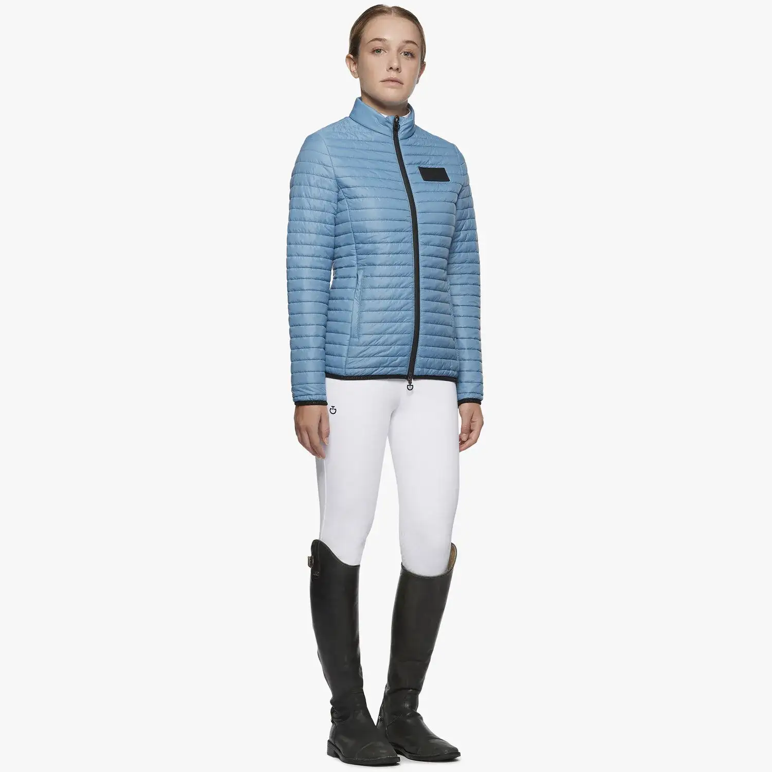 Cavalleria Toscana Girl's Nylon Quilted Jacket Light blue-2