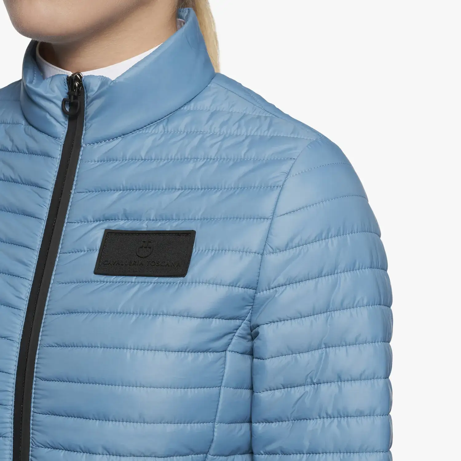 Cavalleria Toscana Girl's Nylon Quilted Jacket Light blue-4