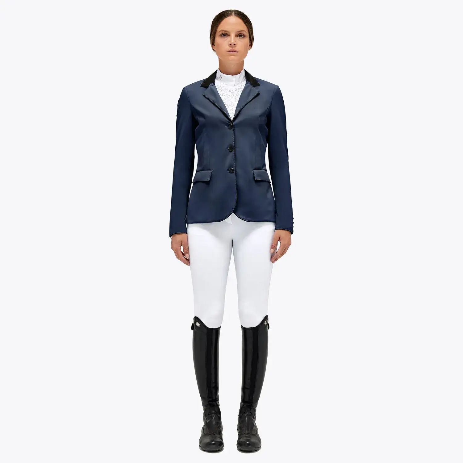 Cavalleria Toscana Women's competition riding jacket. ATLANTIC BLUE-1