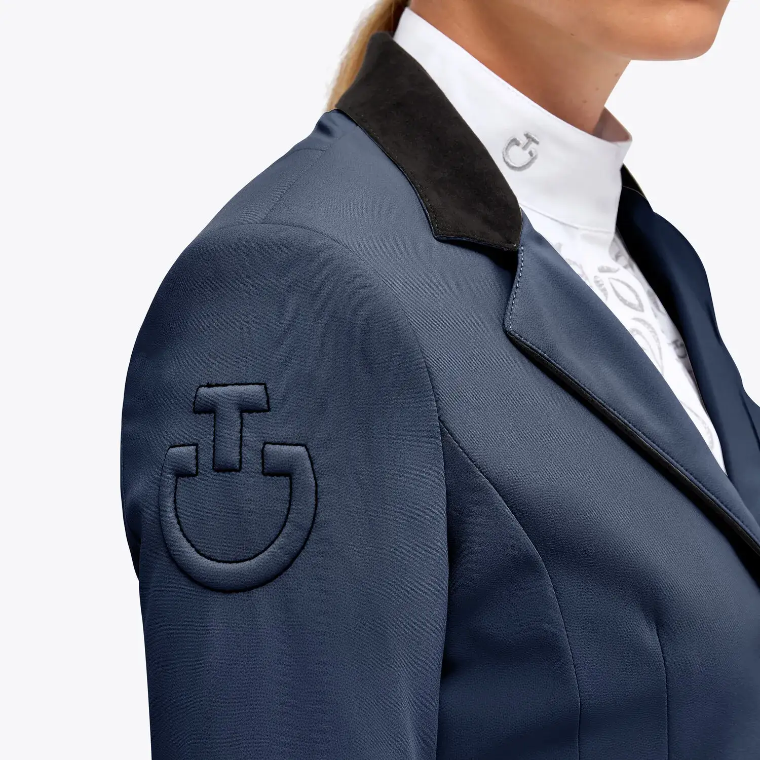 Cavalleria Toscana Women's competition riding jacket. ATLANTIC BLUE-4