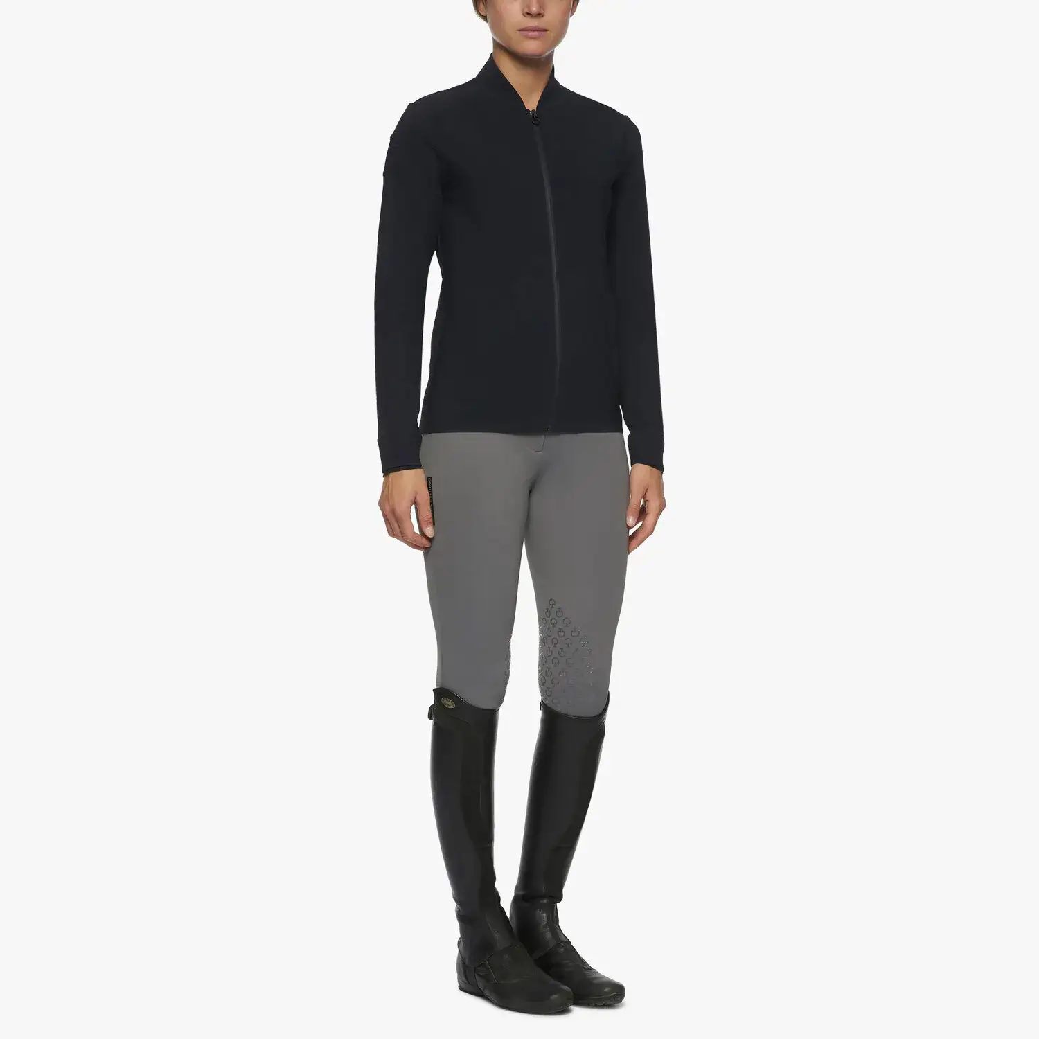 Cavalleria Toscana Women's embossed jersey jacket DARK BLUE/DARK BLUE-2