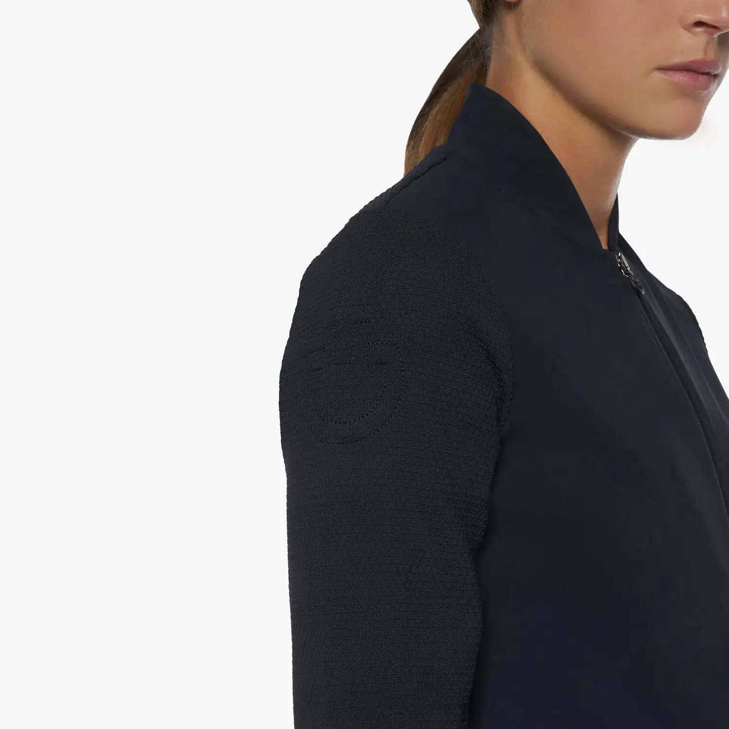 Cavalleria Toscana Women's embossed jersey jacket DARK BLUE/DARK BLUE-4