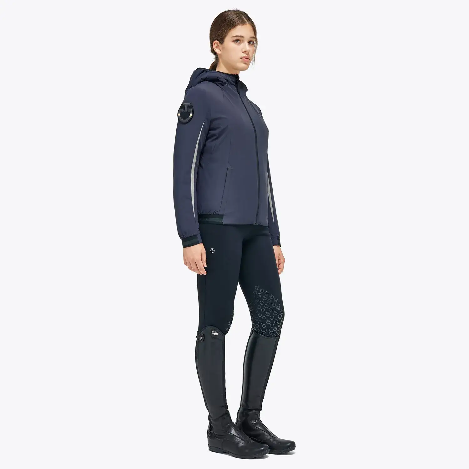 Cavalleria Toscana Women's jacket in stretch nylon NAVY-2
