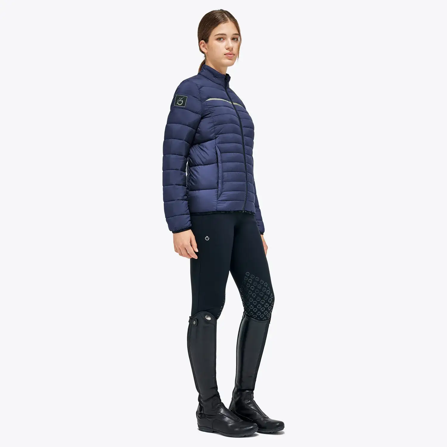 Cavalleria Toscana Women’s quilted nylon puffer jacket SMOKEY BLUE-2
