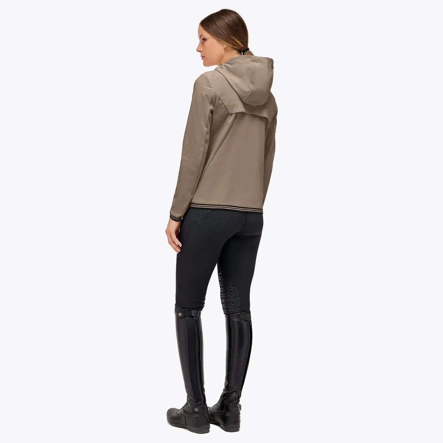 Cavalleria Toscana Perforated Jersey Full Zip Hooded Softshell TORTORA-2