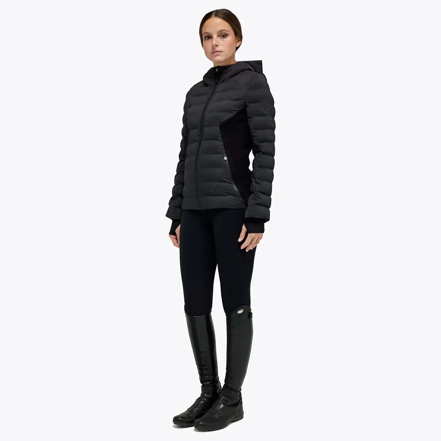 Cavalleria Toscana Women's Revo nylon puffer jacket BLACK-2
