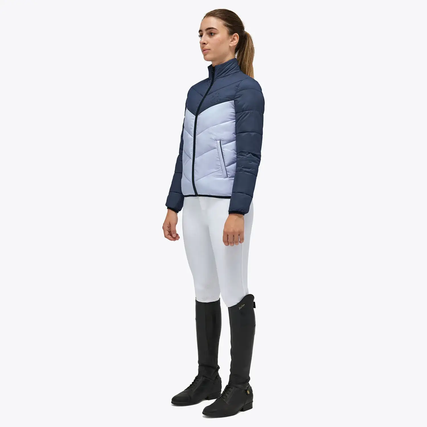 Cavalleria Toscana Nylon Synthetic Padded Unisex Quilted Jacket ATLANTIC BLUE / POWDER BLUE-2