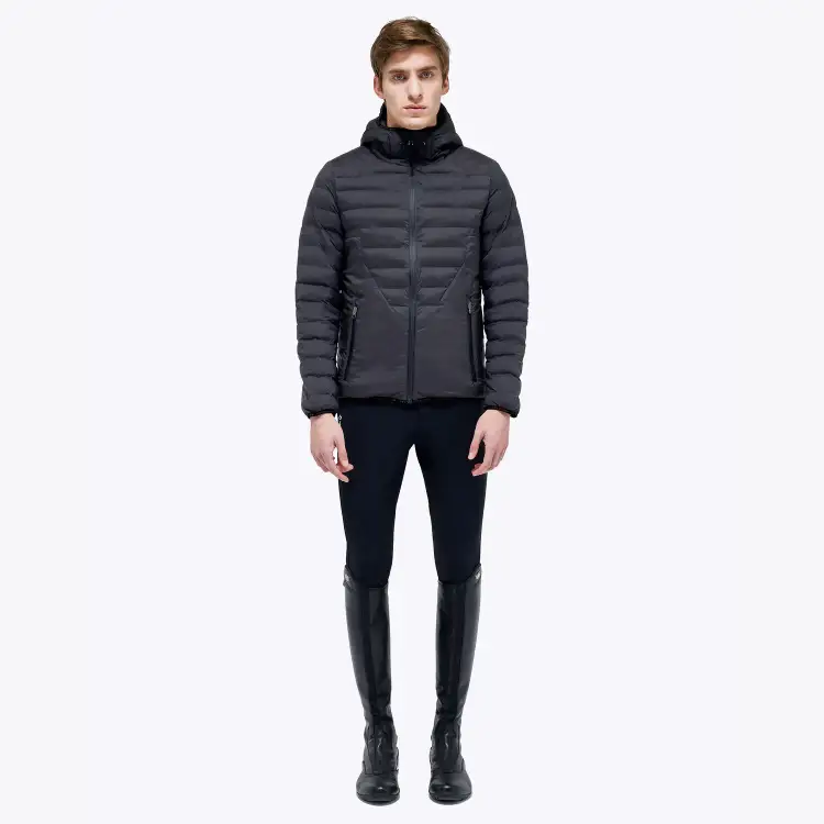 Nylon puffer jacket with hood