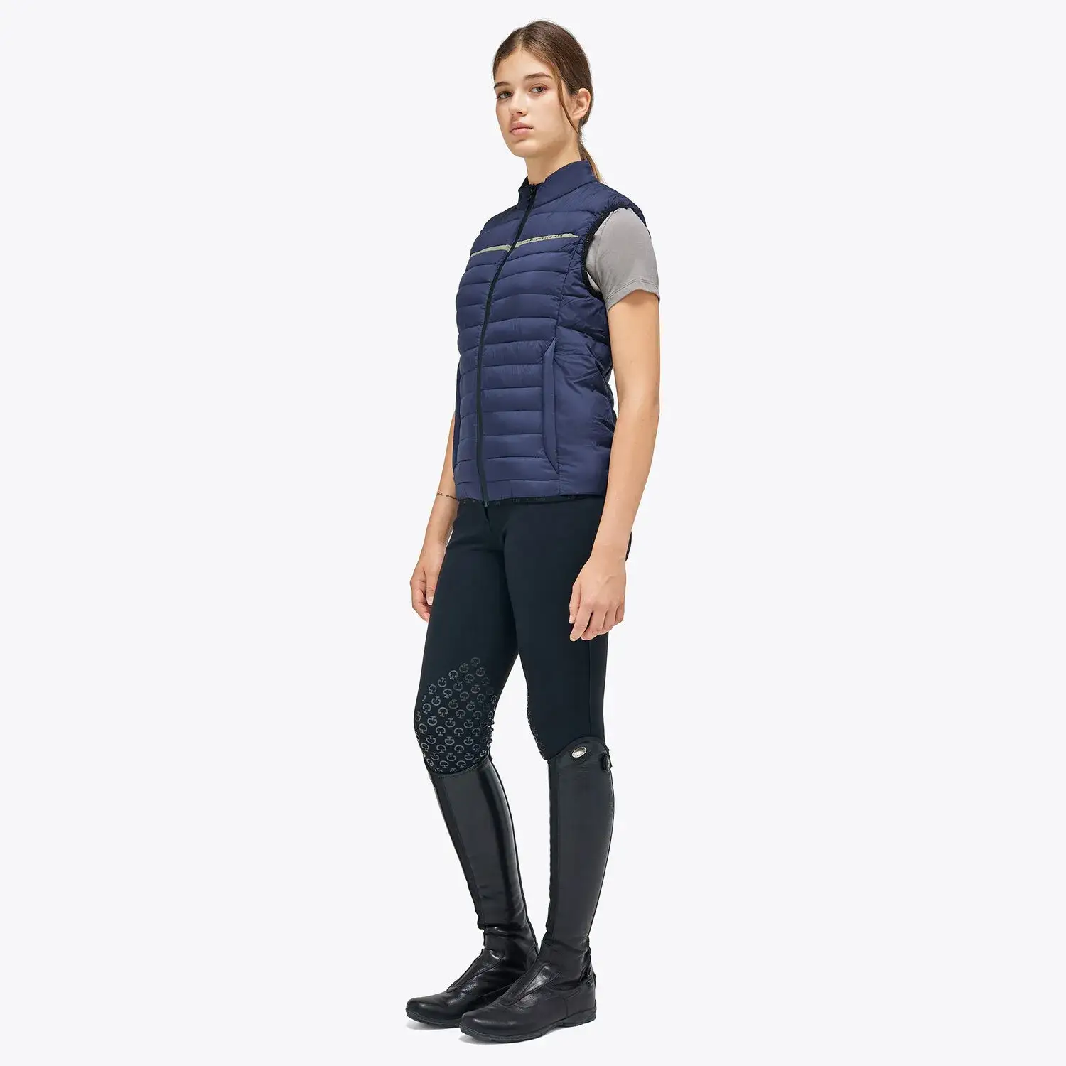 Cavalleria Toscana Women’s quilted nylon waistcoat SMOKEY BLUE-2