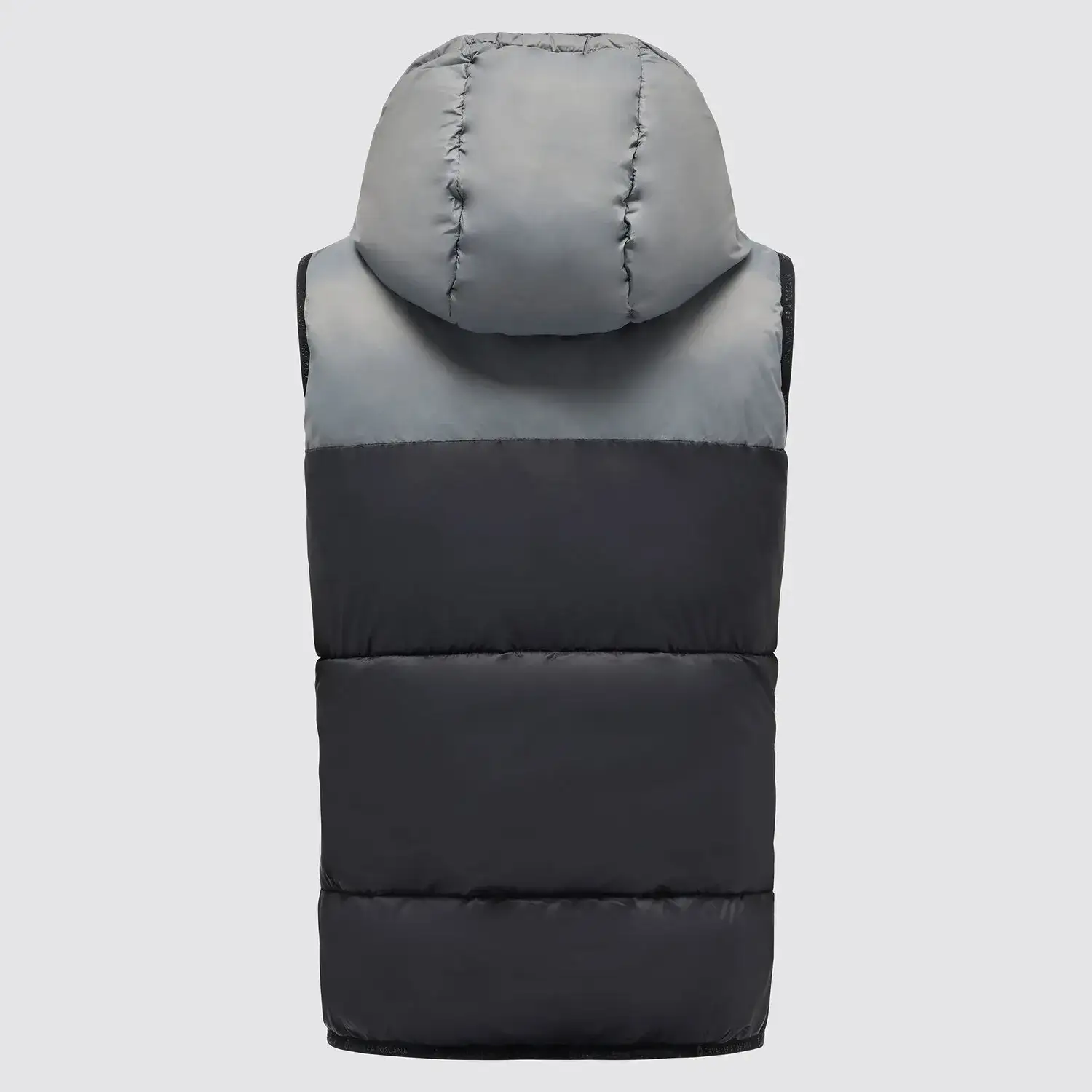Cavalleria Toscana CT Unisex Nylon Hooded Puffer Vest BLACK/DARK GREY-2