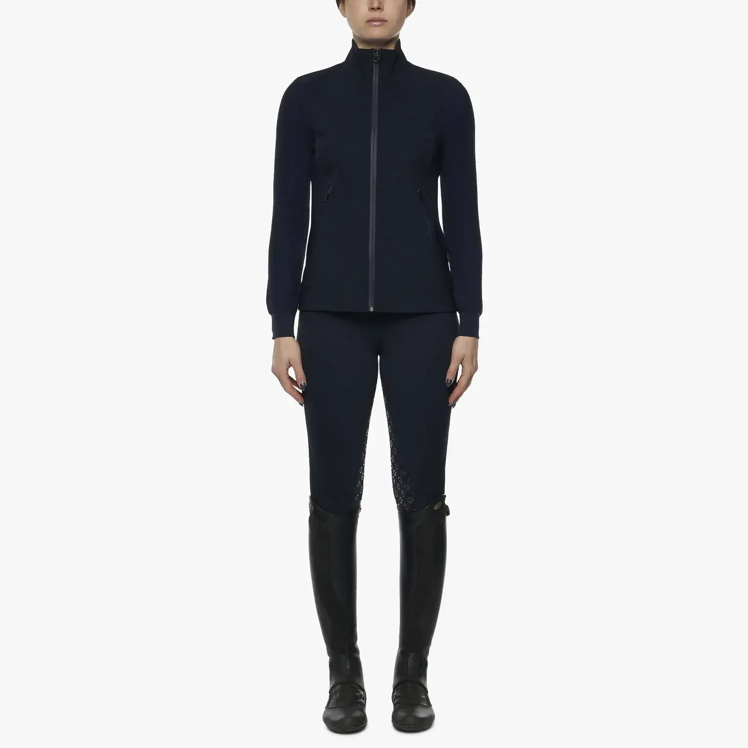 Cavalleria Toscana Women's jersey and tech knit sweater DARK BLUE/DARK BLUE-1