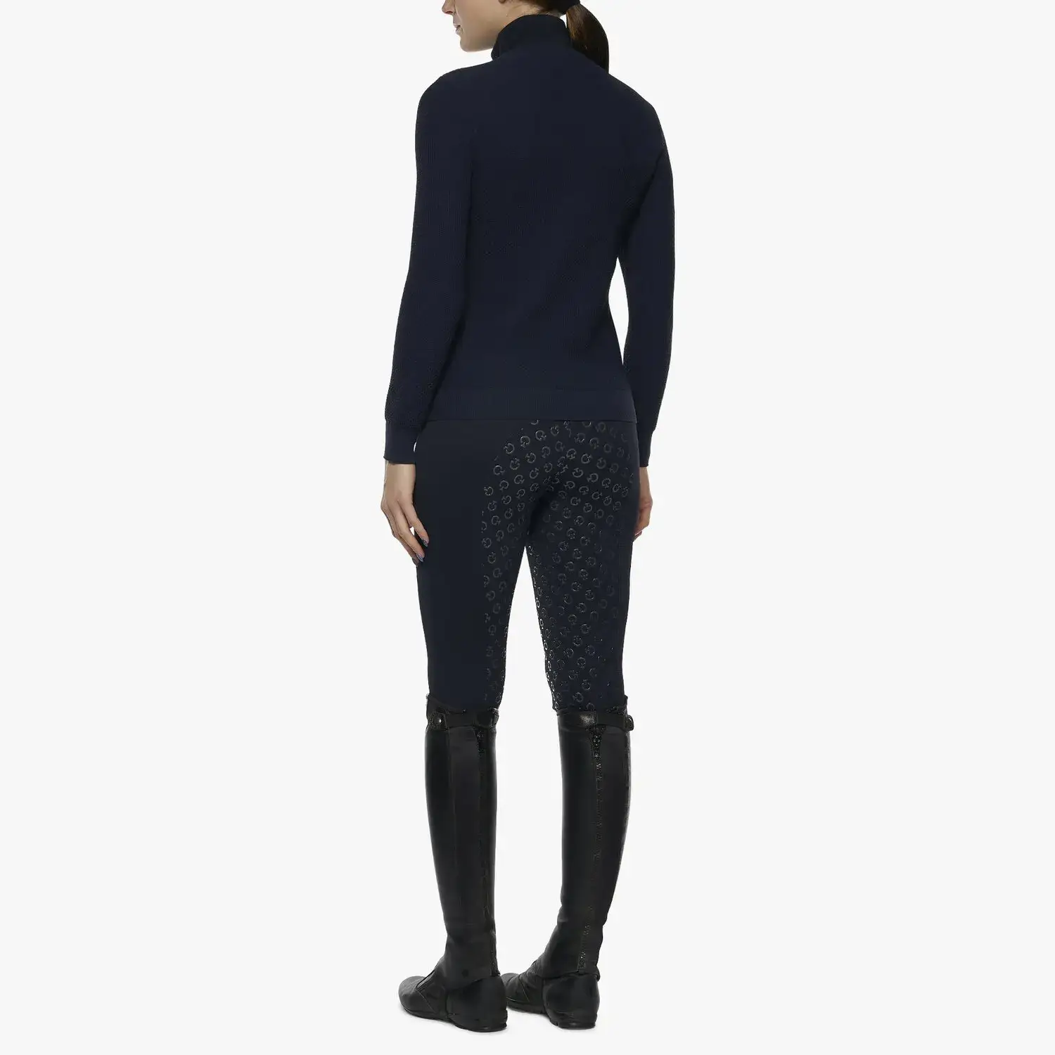 Cavalleria Toscana Women's jersey and tech knit sweater DARK BLUE/DARK BLUE-3