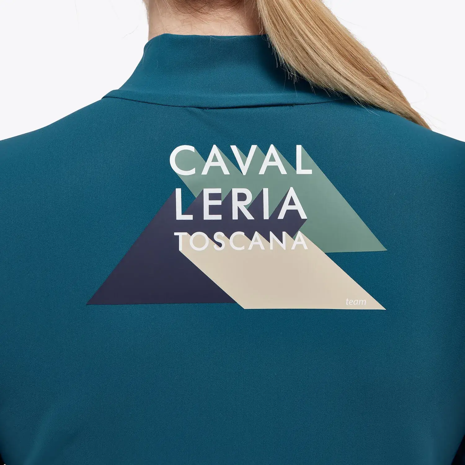 Cavalleria Toscana Girls’ jersey competition shirt with a zip DEEP SEA BLUE-4