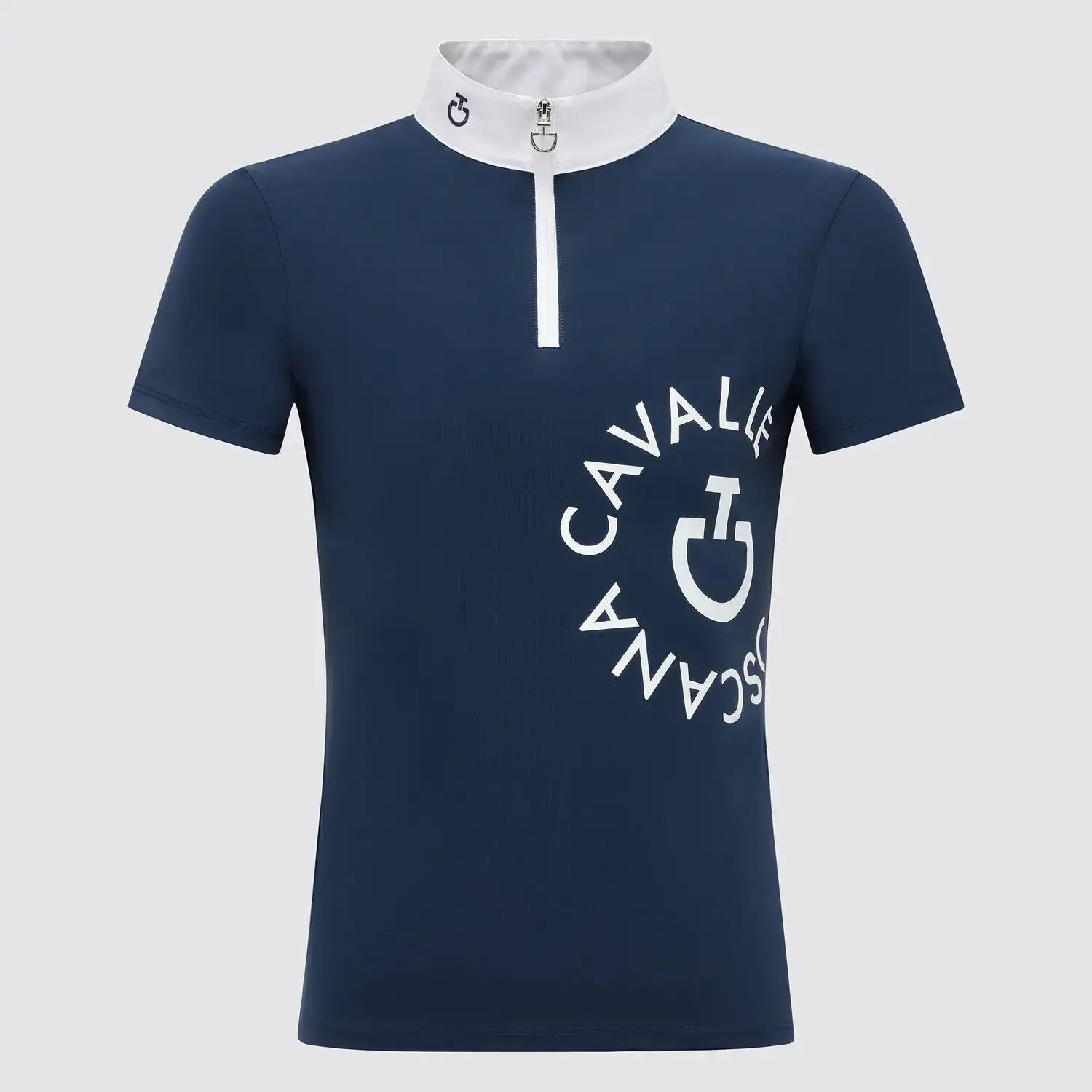 Cavalleria Toscana Girl's CT Orbit Jersey Competition Polo OCEAN BLUE-1