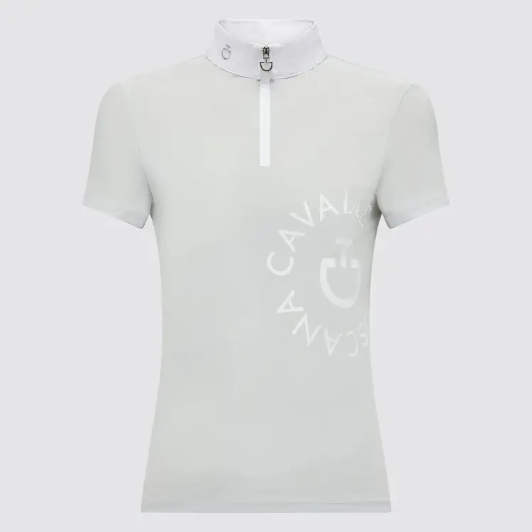 Cavalleria Toscana Girl's CT Orbit Jersey Competition Polo LIGHT GREY-1