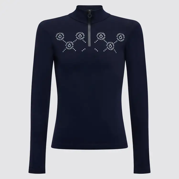 Cavalleria Toscana Jersey polo shirt for girls NAVY-1