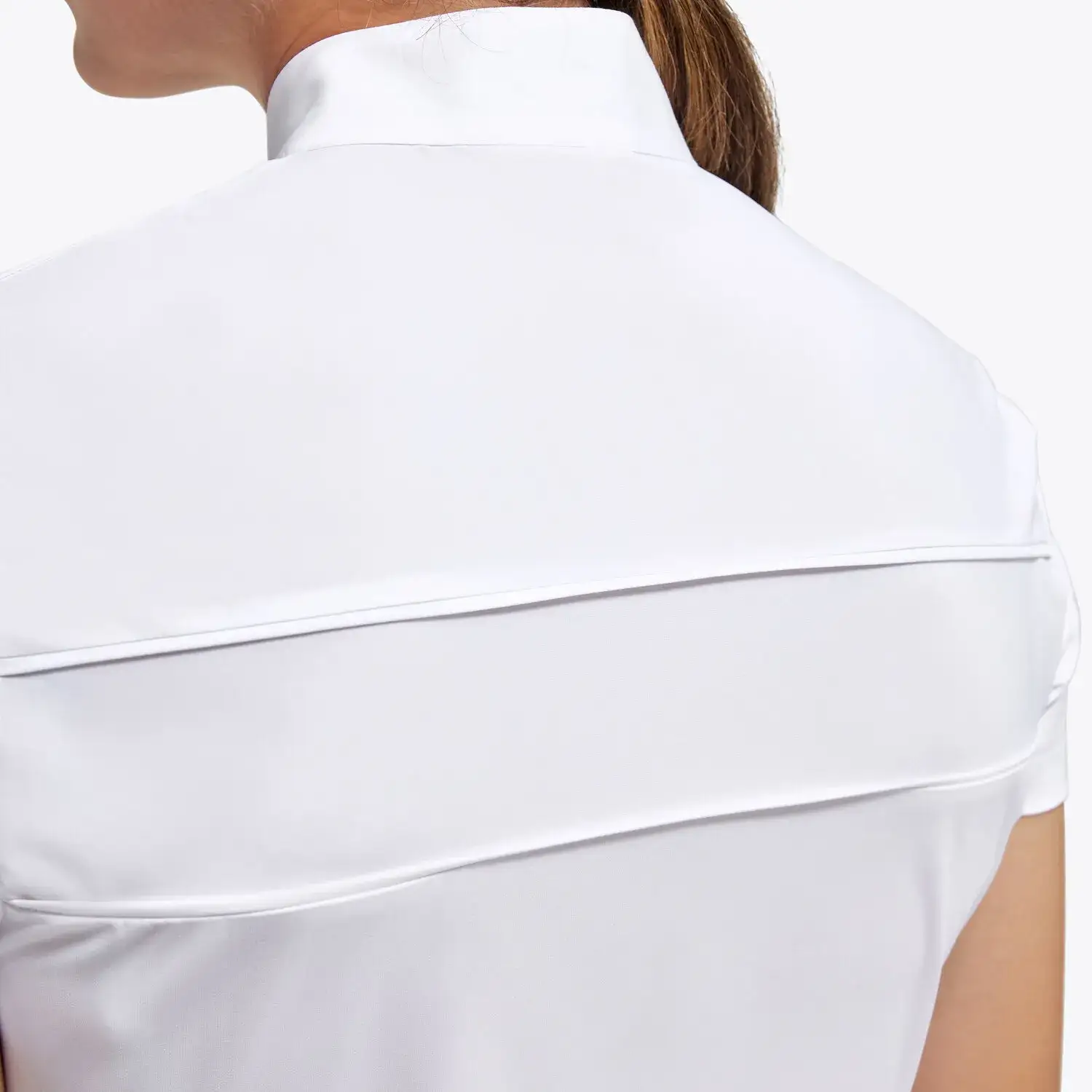 Cavalleria Toscana Women’s performance jersey show shirt with a zip WHITE-4