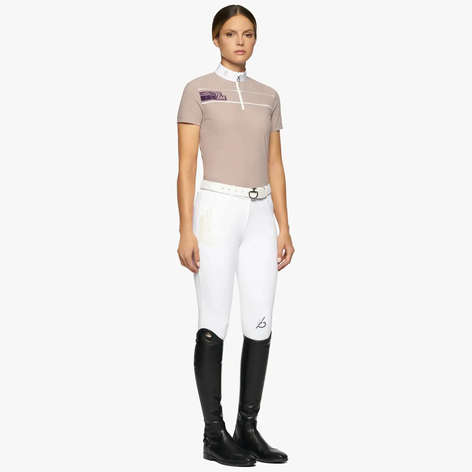 Cavalleria Toscana Women’s performance jersey show shirt with a zip CIPRIA-2