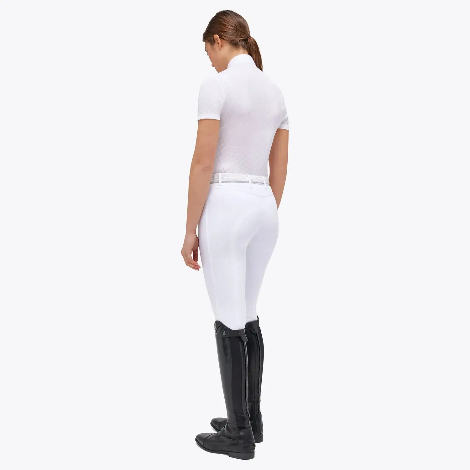 Cavalleria Toscana Women's competition polo shirt WHITE/KNIT-2