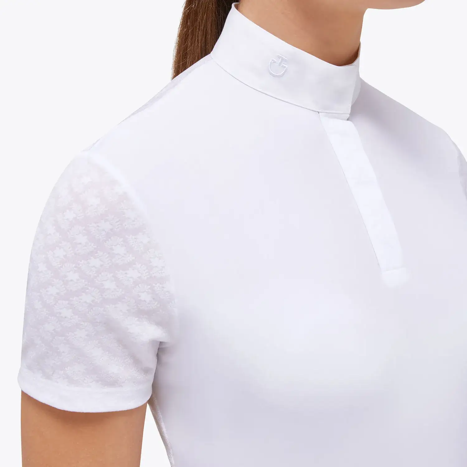 Cavalleria Toscana Women's competition polo shirt WHITE/KNIT-3