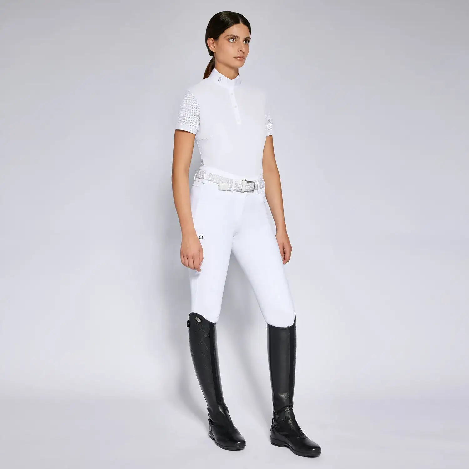 Cavalleria Toscana Women's competition polo shirt WHITE-1