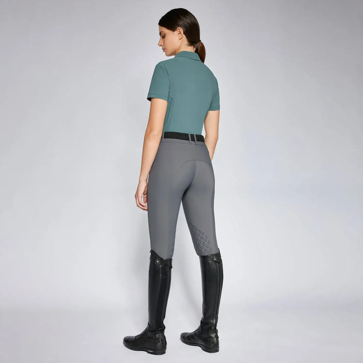 Cavalleria Toscana Women's training polo shirt PETROLEUM-2