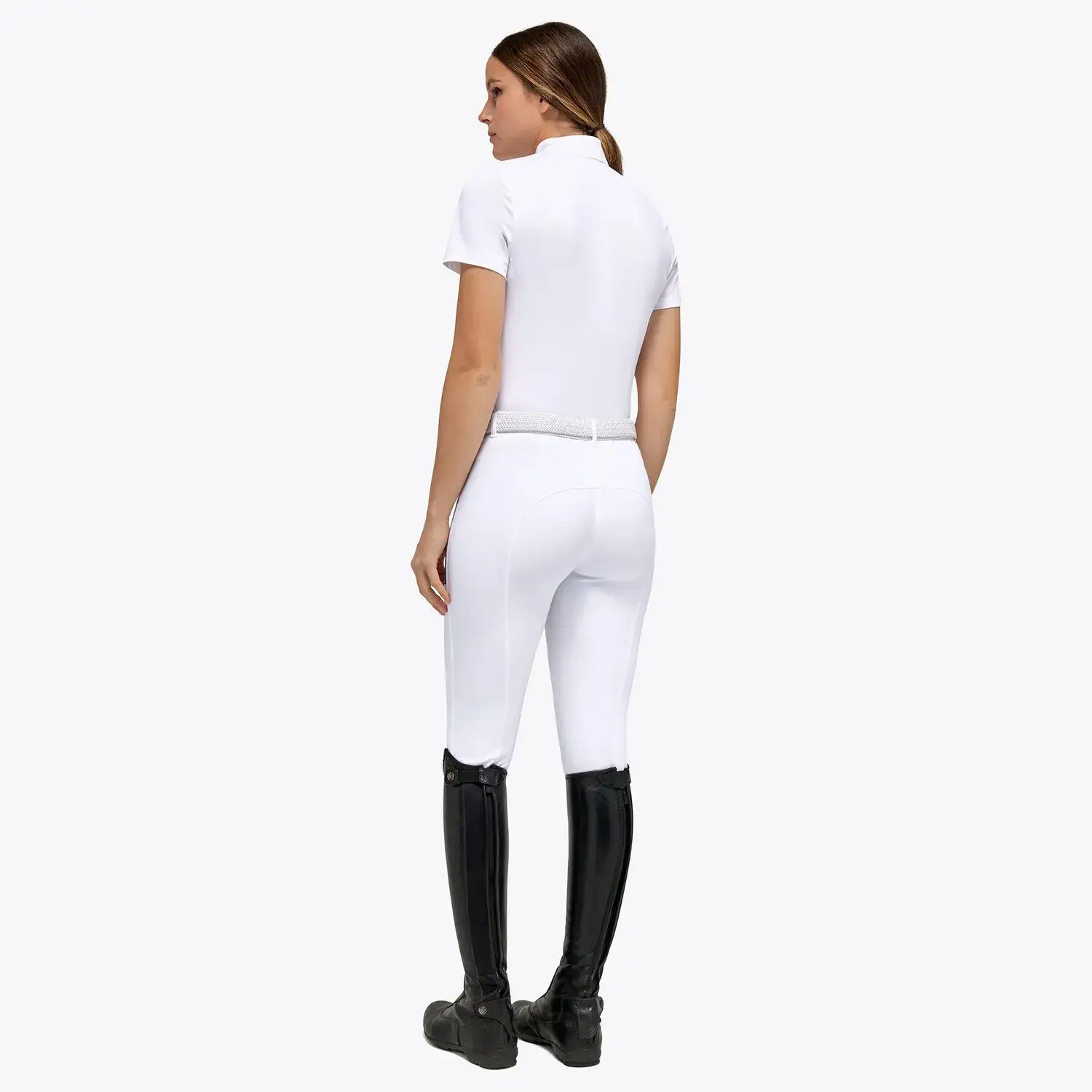 Cavalleria Toscana Women's Fise competition Polo WHITE-3