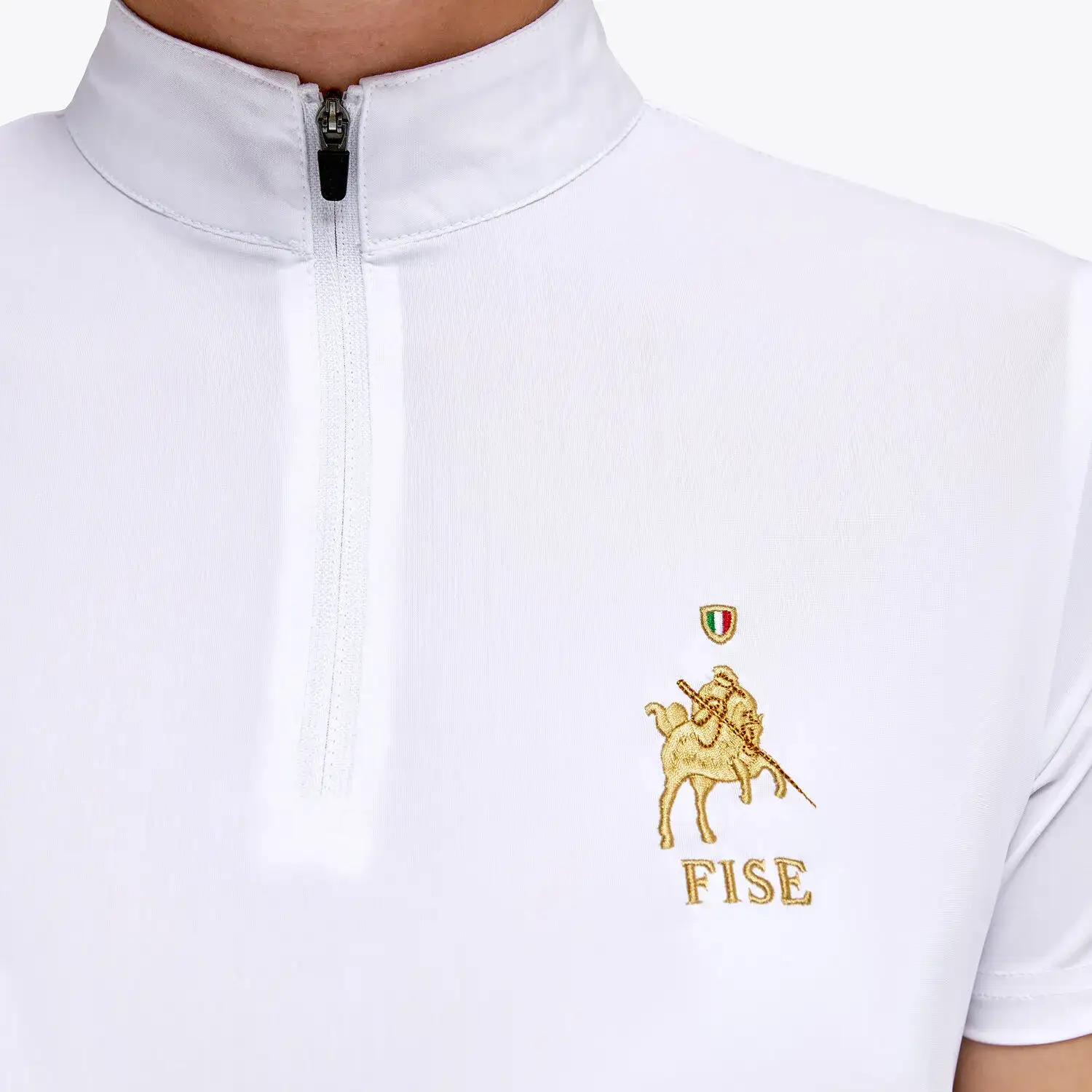 Cavalleria Toscana Women's Fise competition Polo WHITE-4