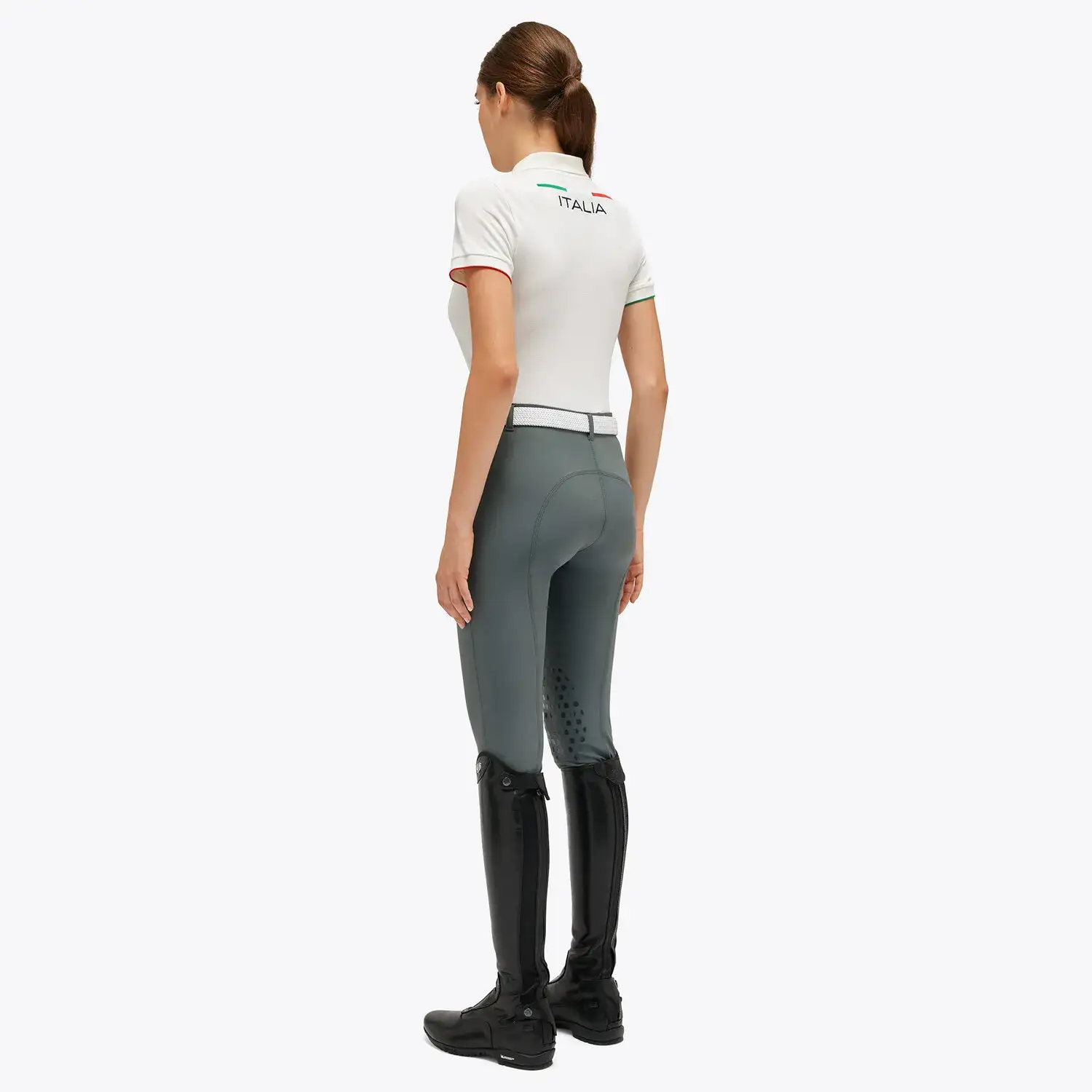 Cavalleria Toscana Women's FISE training polo WHITE-2