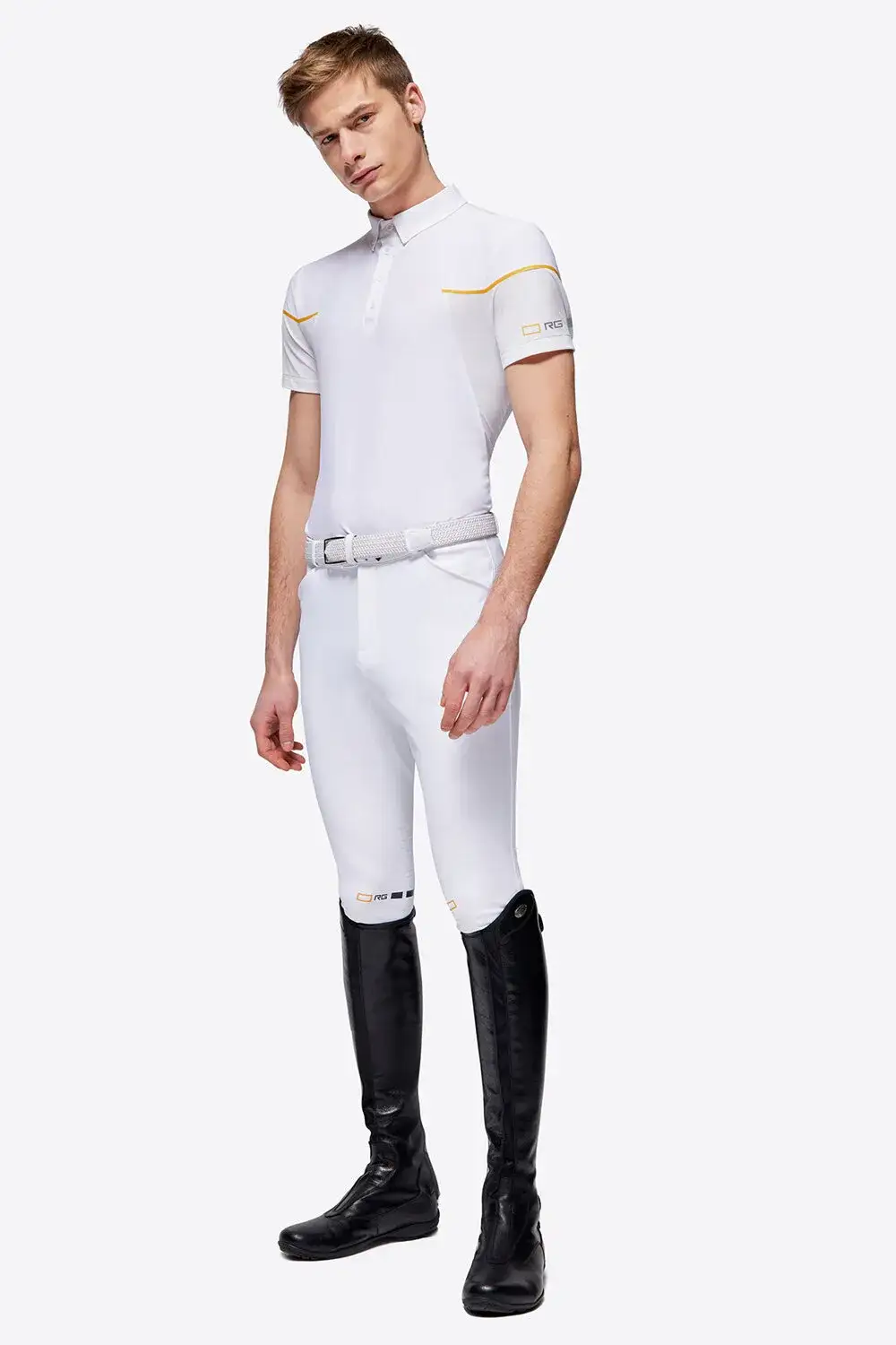 Rider's Gene RG Men's Jersey Competition Polo WHITE-1