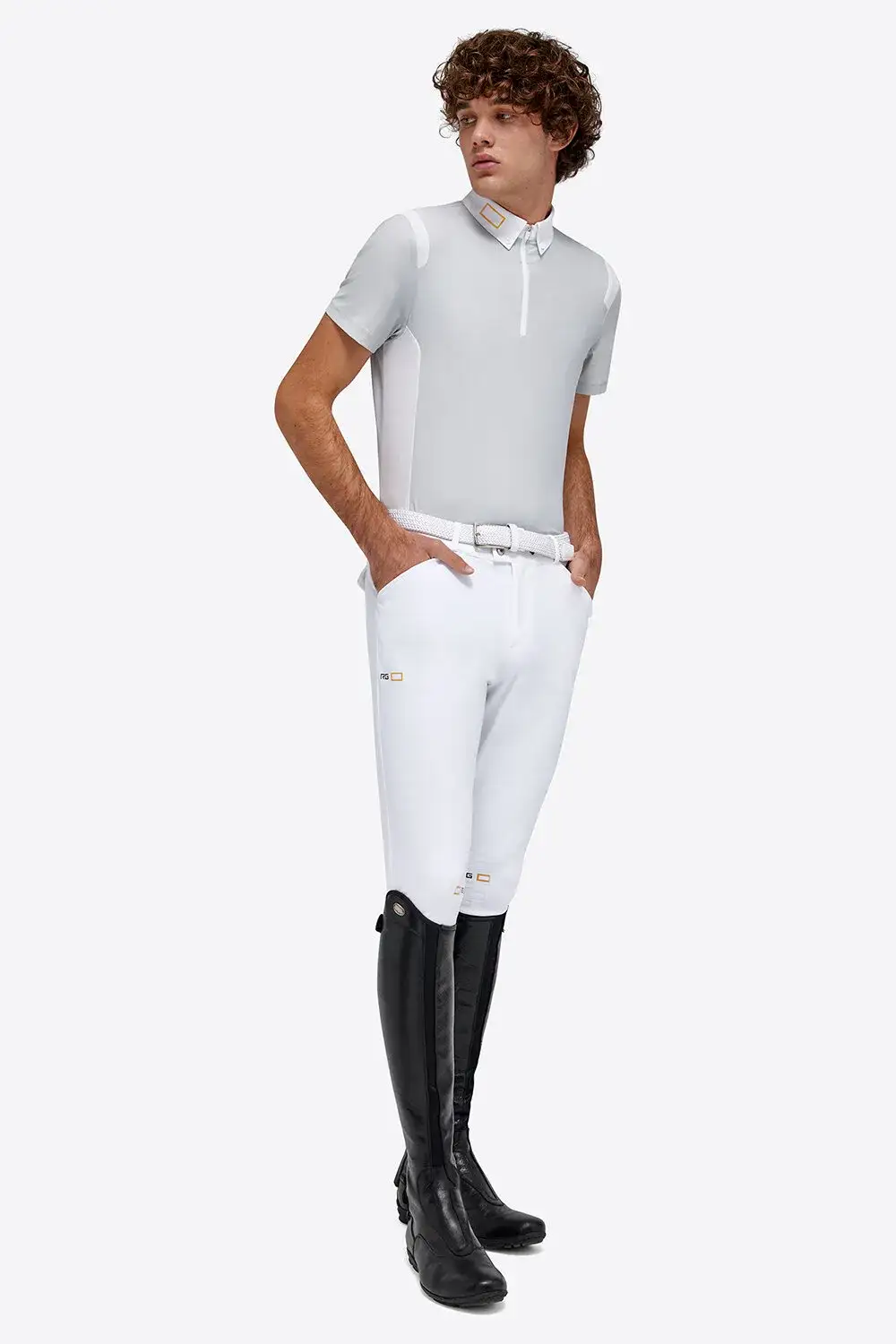 Rider's Gene RG Jersey S/S Zip Competition Polo LIGHT GREY-2