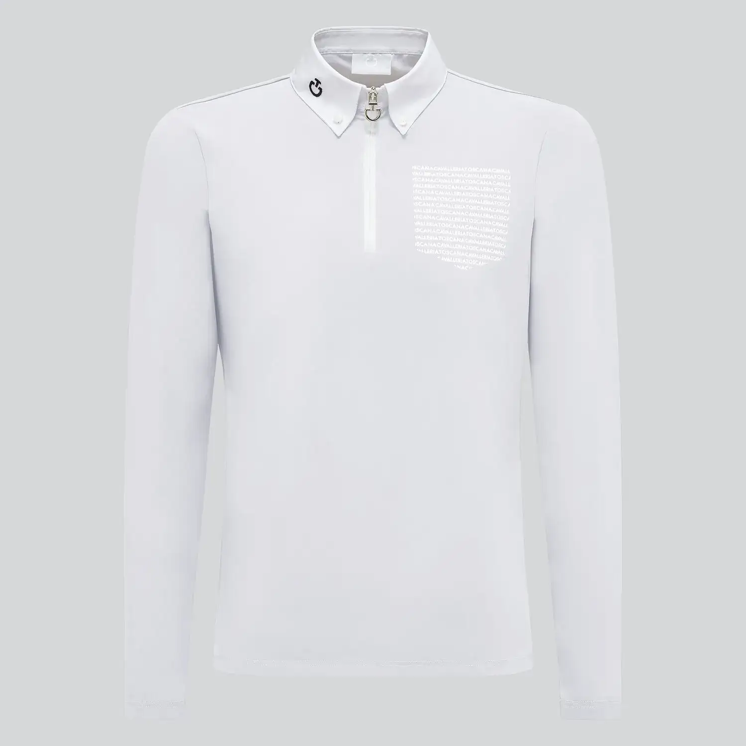 Cavalleria Toscana Boy's competition polo shirt WHITE-1