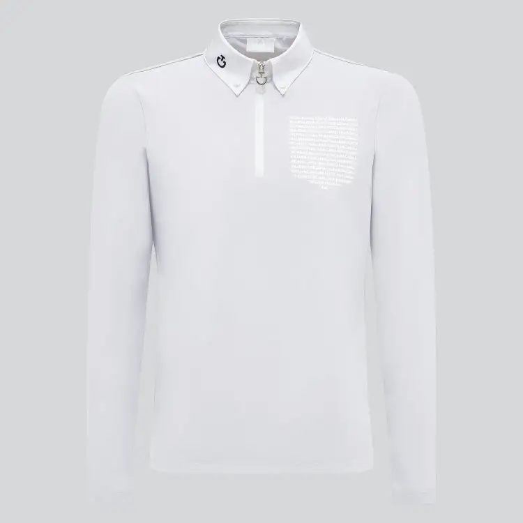 Cavalleria Toscana Boy's competition polo shirt WHITE-1