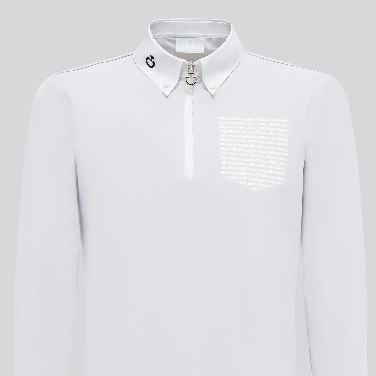 Cavalleria Toscana Boy's competition polo shirt WHITE-3